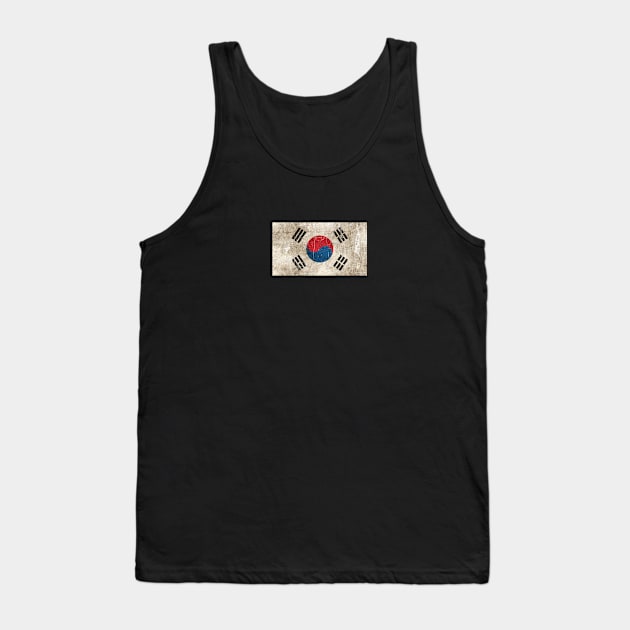 Vintage Aged and Scratched South Korean Flag Tank Top by jeffbartels